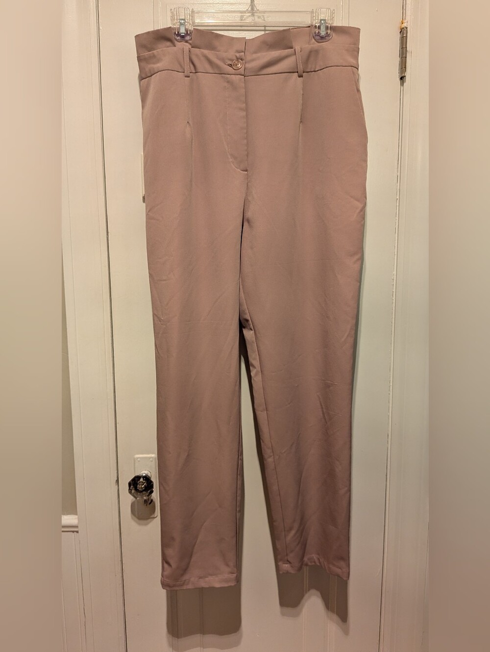 Windsor Women's Taupe Dress Pants With Pleated Detail Waistband